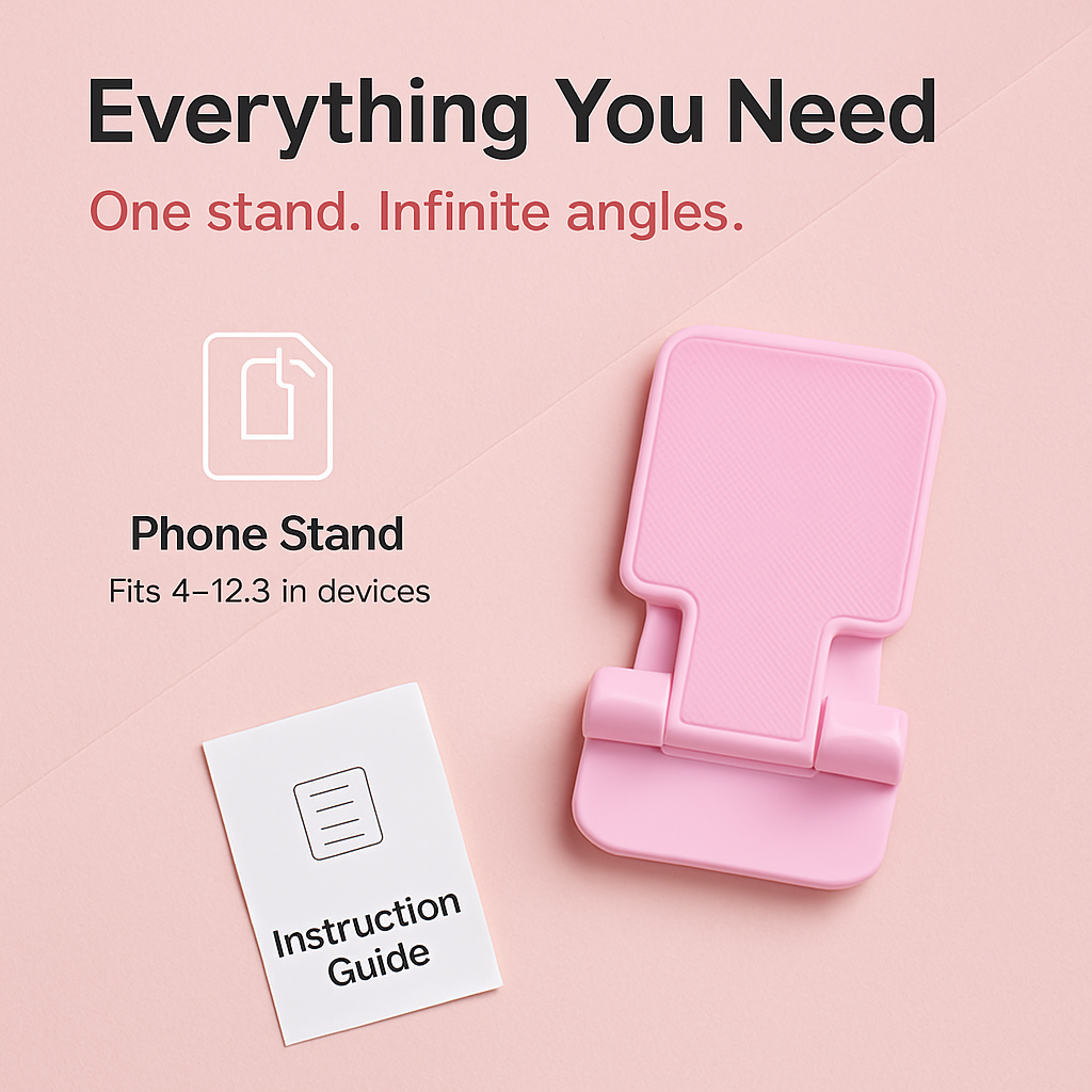 Foldable Desktop Phone Stand with Adjustable Angle