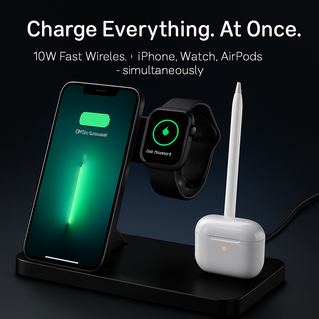 4 in 1 Wireless Charger Foldable Stand for iPhone and Watch