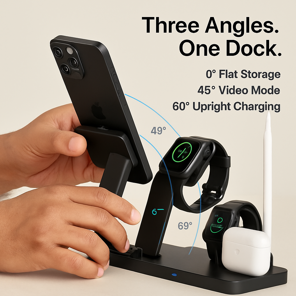 4 in 1 Wireless Charger Foldable Stand for iPhone and Watch
