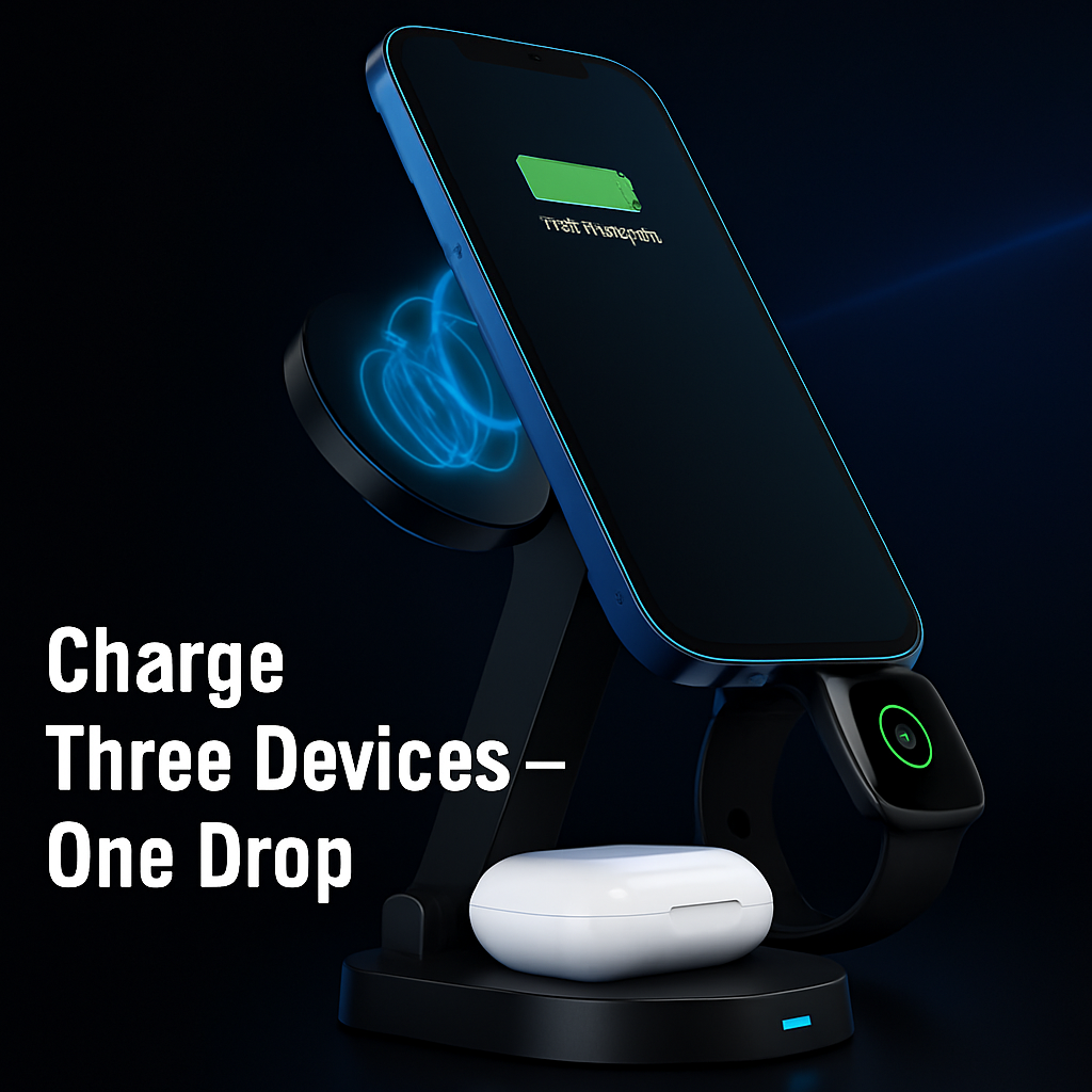 4-in-1 Magnetic Wireless Charging Dock for iPhone & Watch