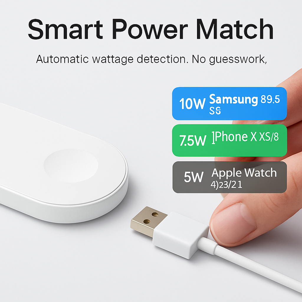 2-in-1 Wireless Charger for Watch and Phone