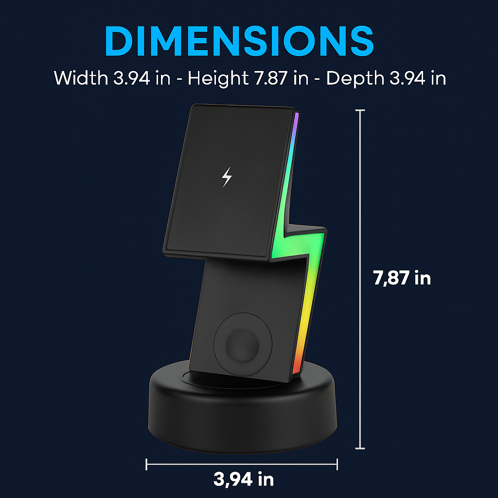 3-in-1 MagSafe Wireless Charger with RGB Lighting