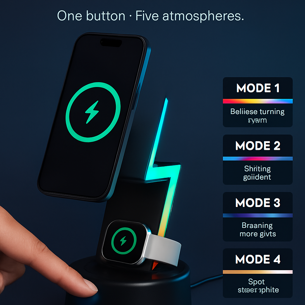 3-in-1 MagSafe Wireless Charger with RGB Lighting