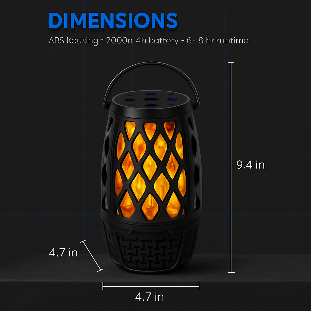 4-in-1 Flame LED Outdoor Speaker with Hook Stake