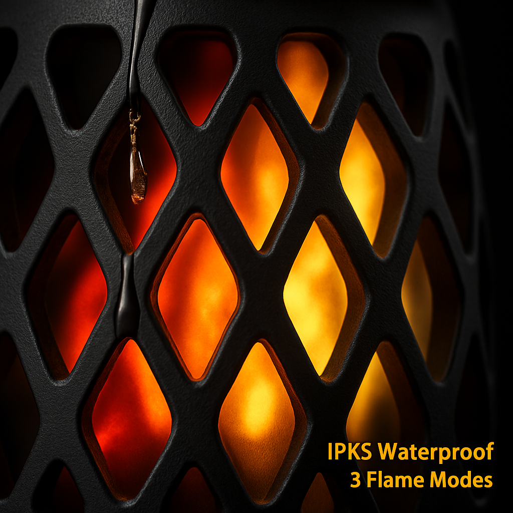 4-in-1 Flame LED Outdoor Speaker with Hook Stake
