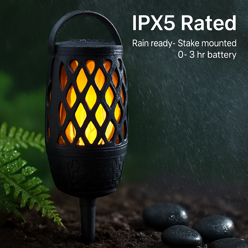 4-in-1 Flame LED Outdoor Speaker with Hook Stake
