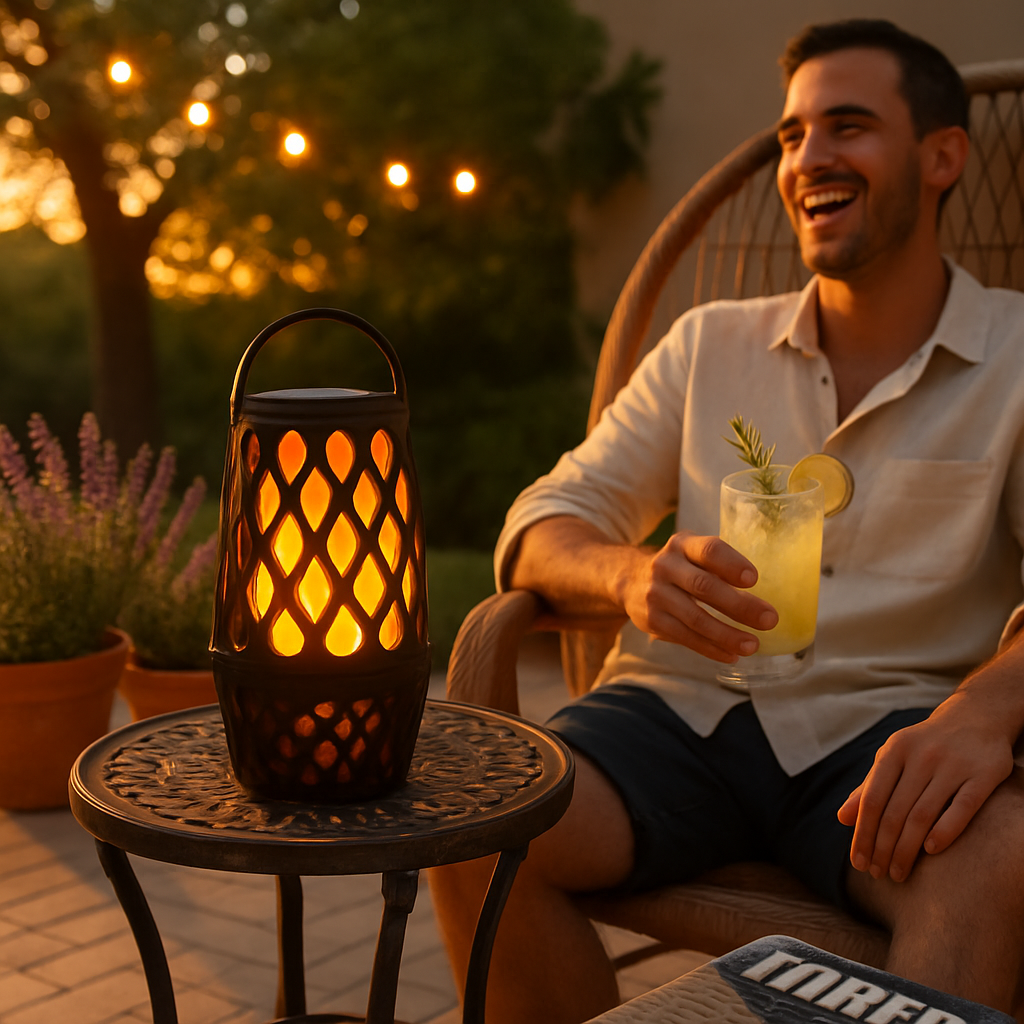 4-in-1 Flame LED Outdoor Speaker with Hook Stake