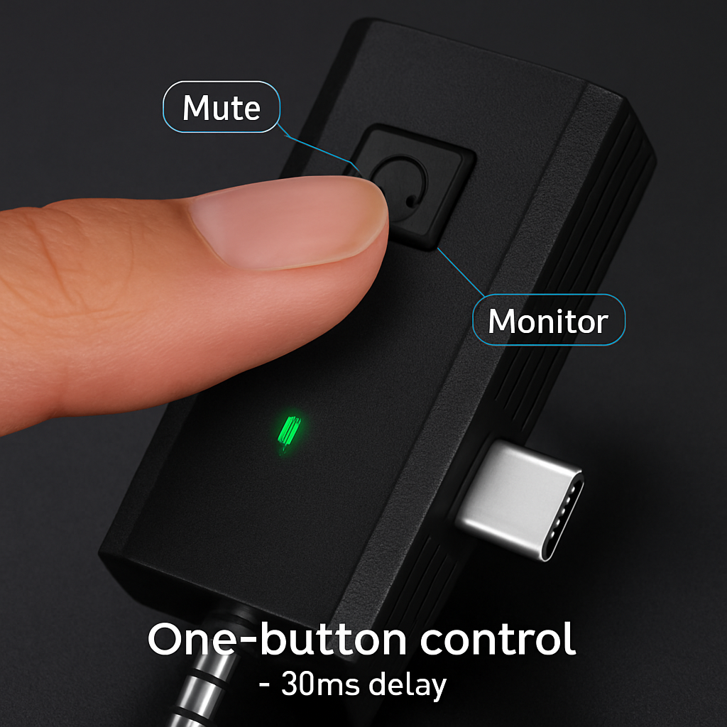 Wireless Clip-On Microphone with 3-in-1 Receiver – 2 Pack