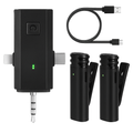 Wireless Clip-On Microphone with 3-in-1 Receiver – 2 Pack