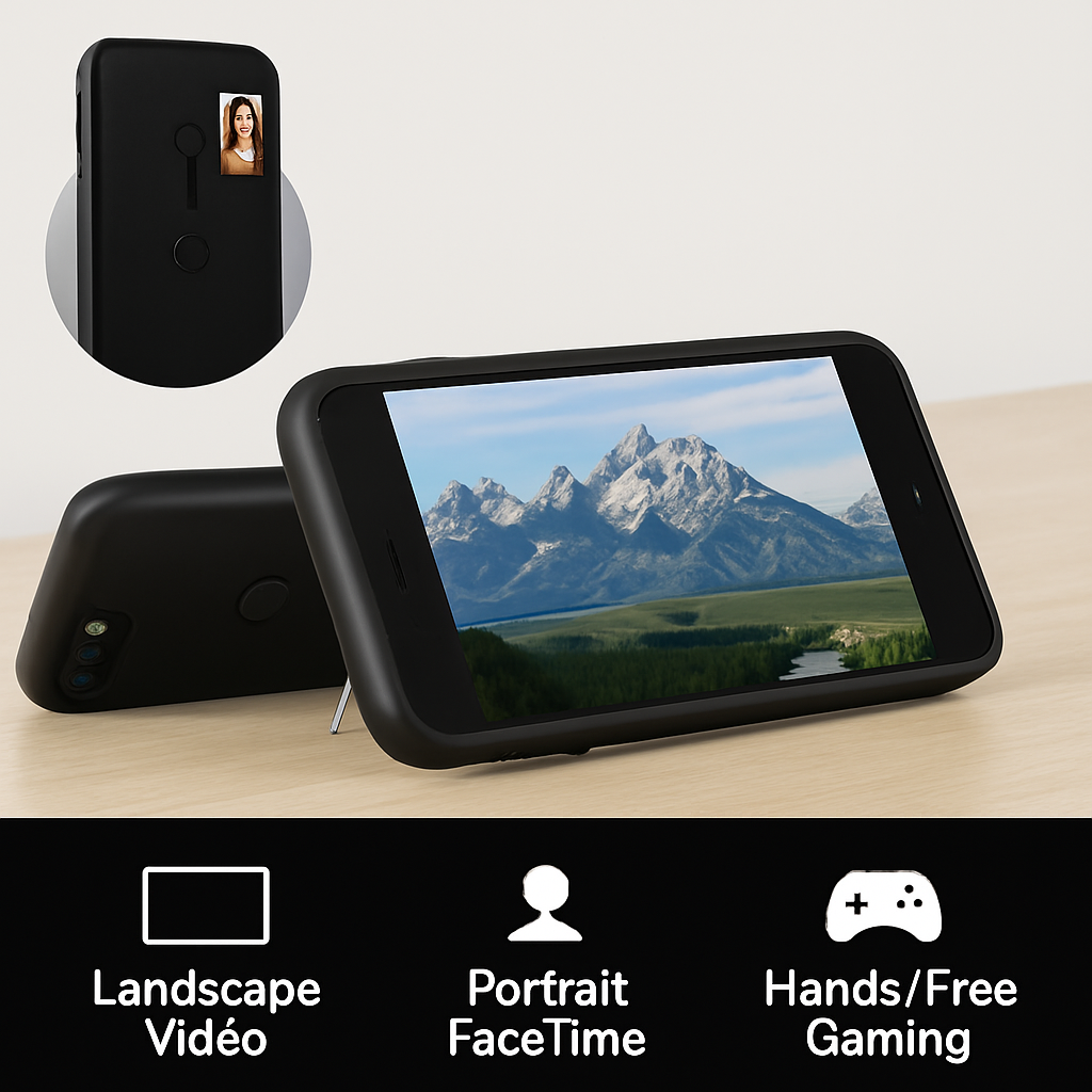Slim Snap-on iPhone Case with Stand for Hands-Free Viewing