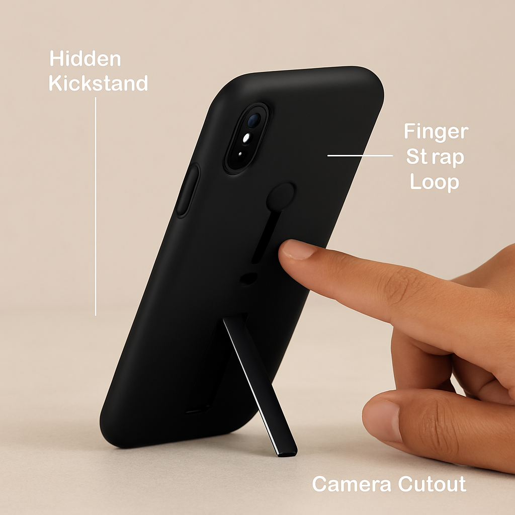 Finger Strap iPhone X Case with Kickstand