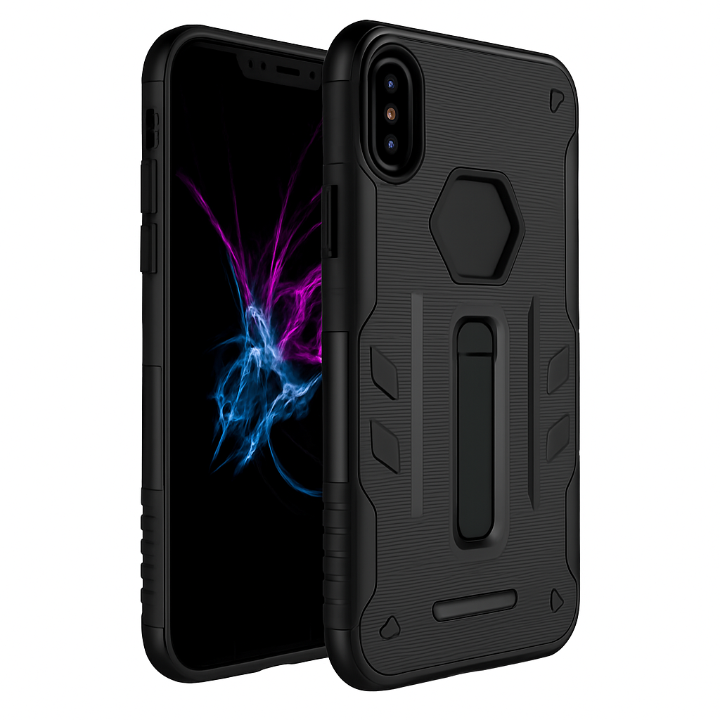 Rugged Phone Case for iPhone X with Kickstand