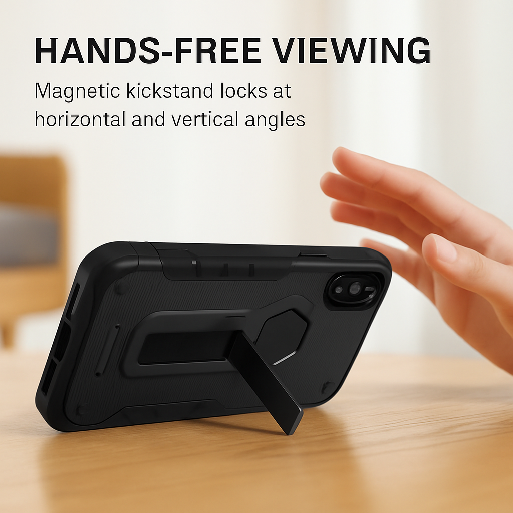 Rugged Phone Case for iPhone X with Kickstand