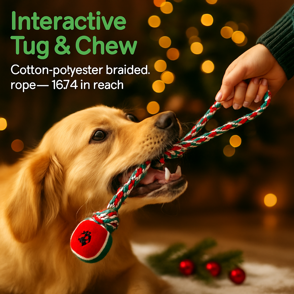 Christmas Dog Rope Chew Toys Set for Puppies and Dogs