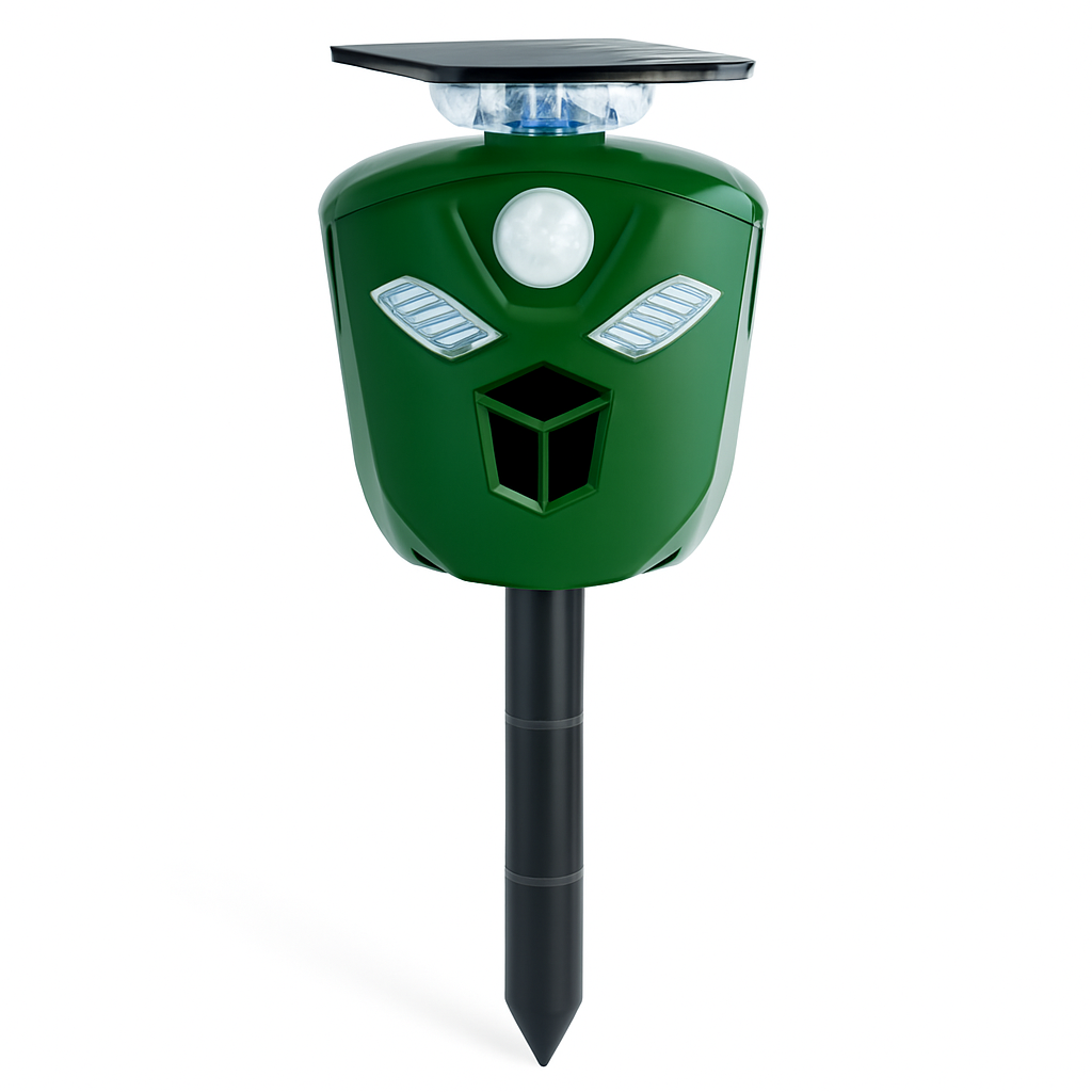 Ultrasonic Solar Animal Repeller with Motion Sensor Lights