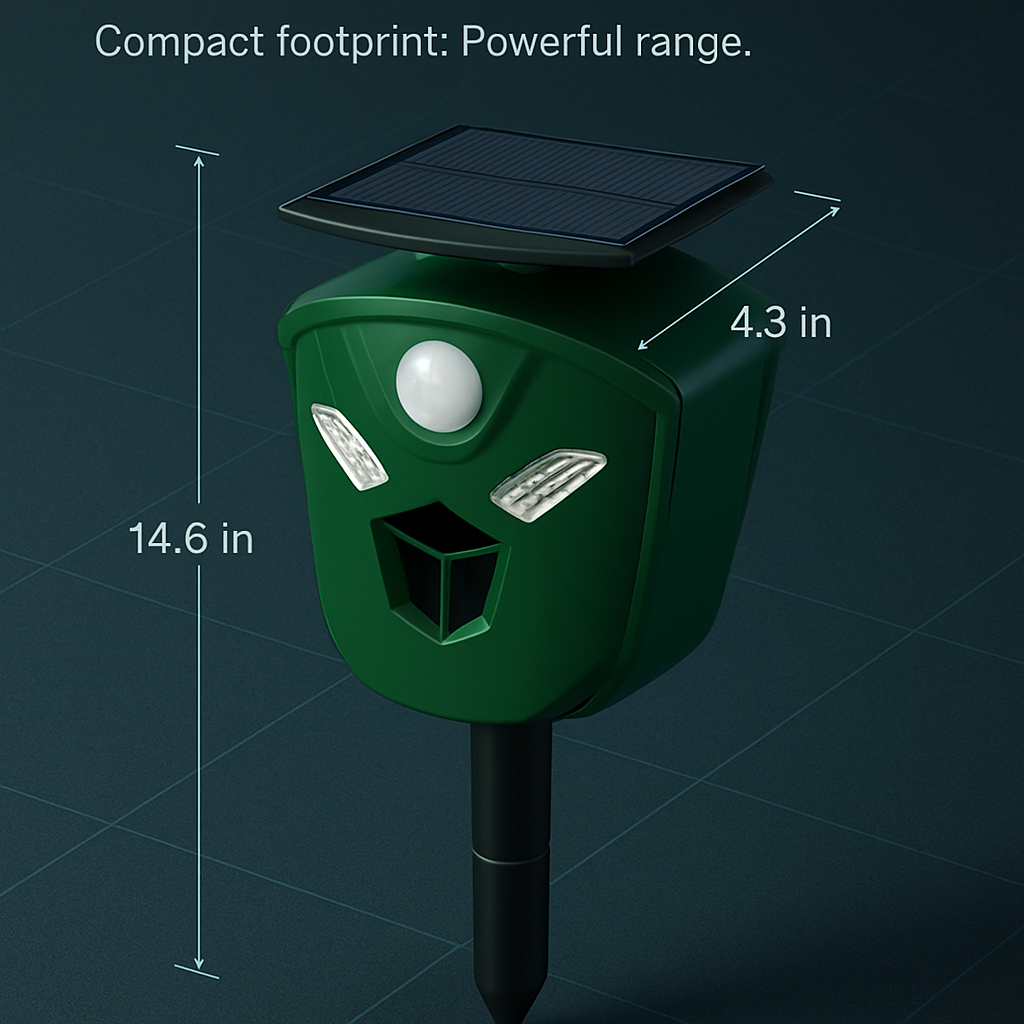 Ultrasonic Solar Animal Repeller with Motion Sensor Lights