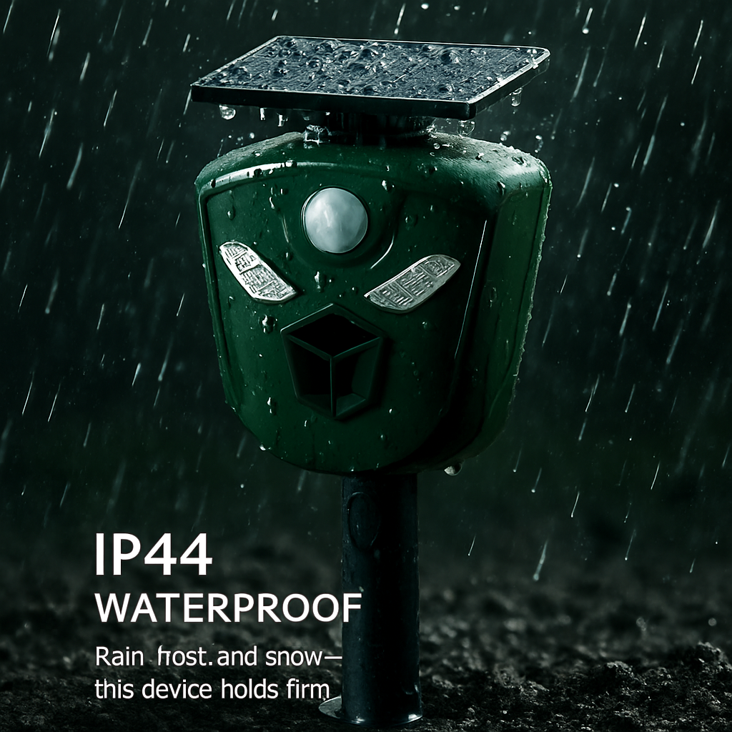 Ultrasonic Solar Animal Repeller with Motion Sensor Lights