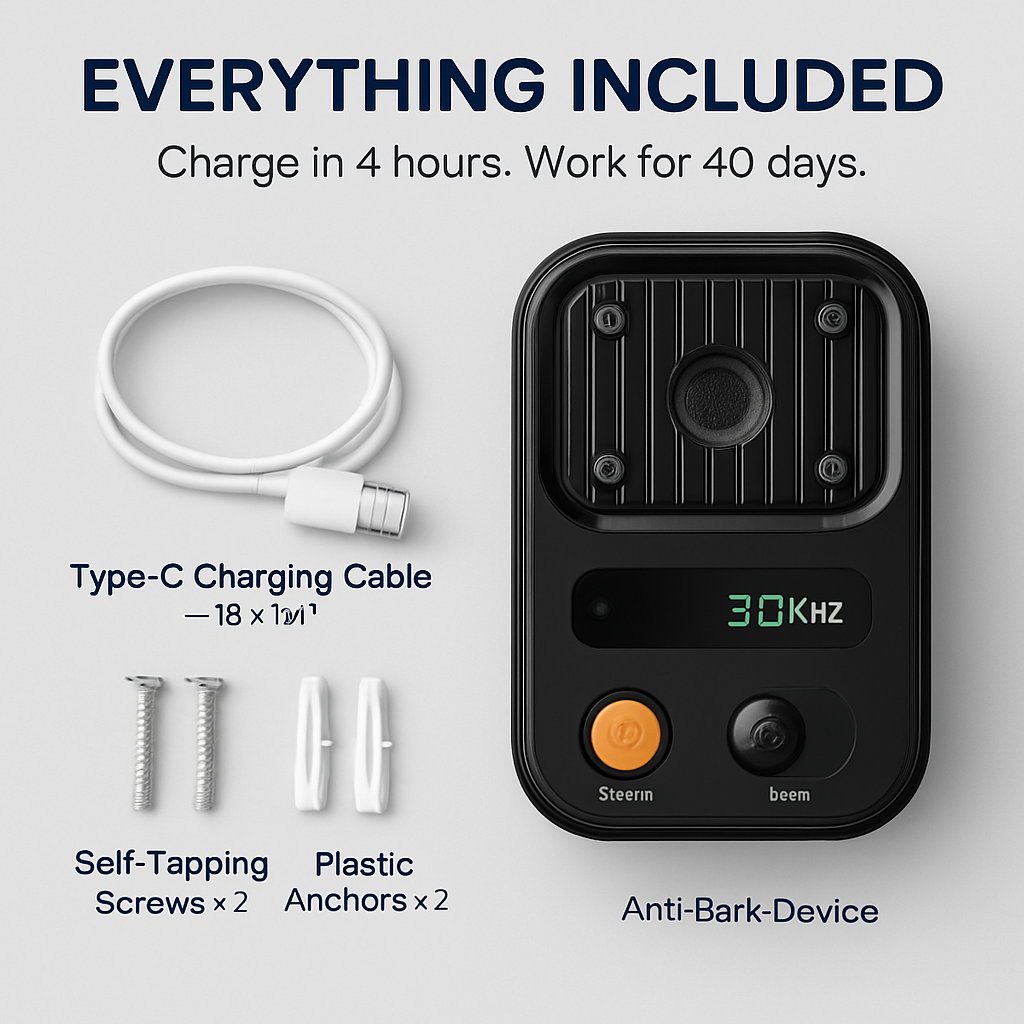Ultrasonic Anti-Barking Device for Pets - Rechargeable