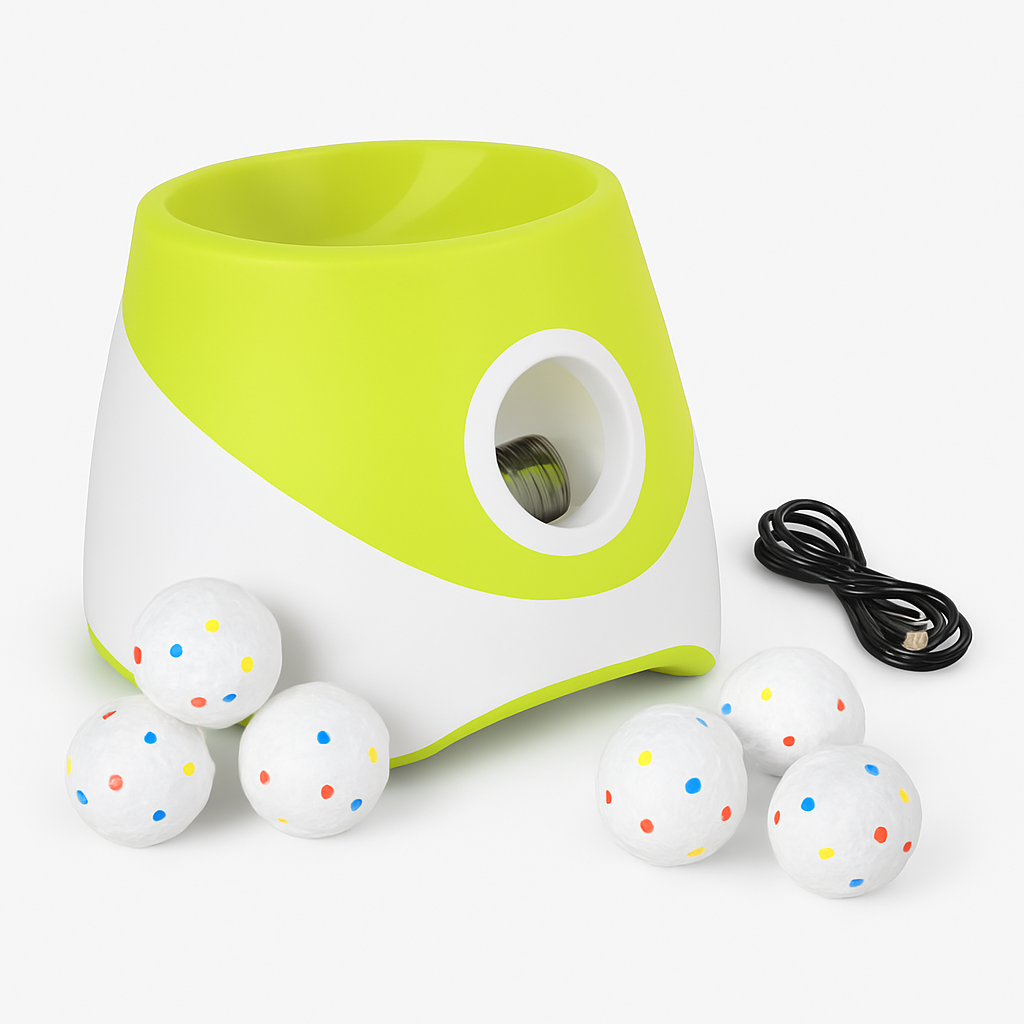 Automatic Dog Ball Launcher Rechargeable Interactive Pet Ball Thrower for Small Medium Dogs Interactive Dog Fetch Toy with 3 Adjustable Distance Setti