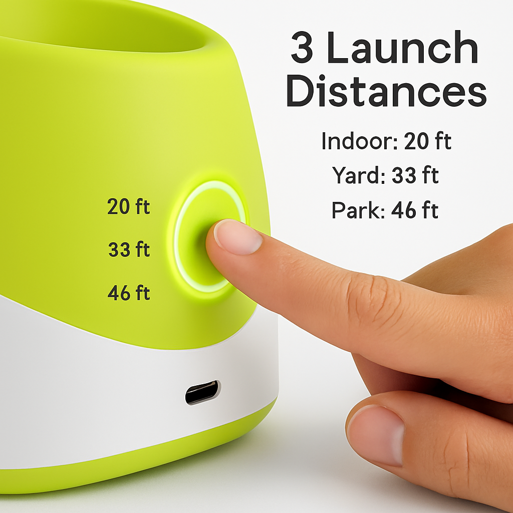 Automatic Dog Ball Launcher Rechargeable Interactive Pet Ball Thrower for Small Medium Dogs Interactive Dog Fetch Toy with 3 Adjustable Distance Setti