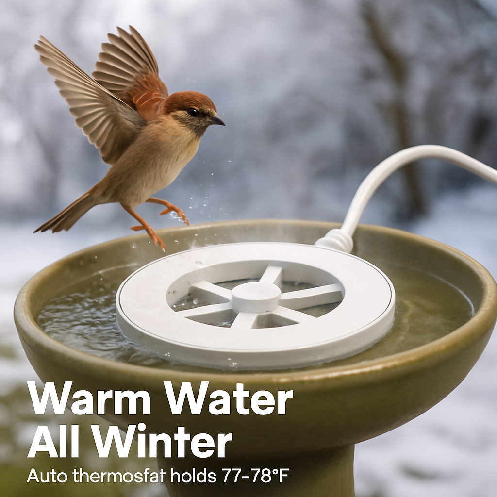 Bird Bath Heater for Outdoors with Thermostat