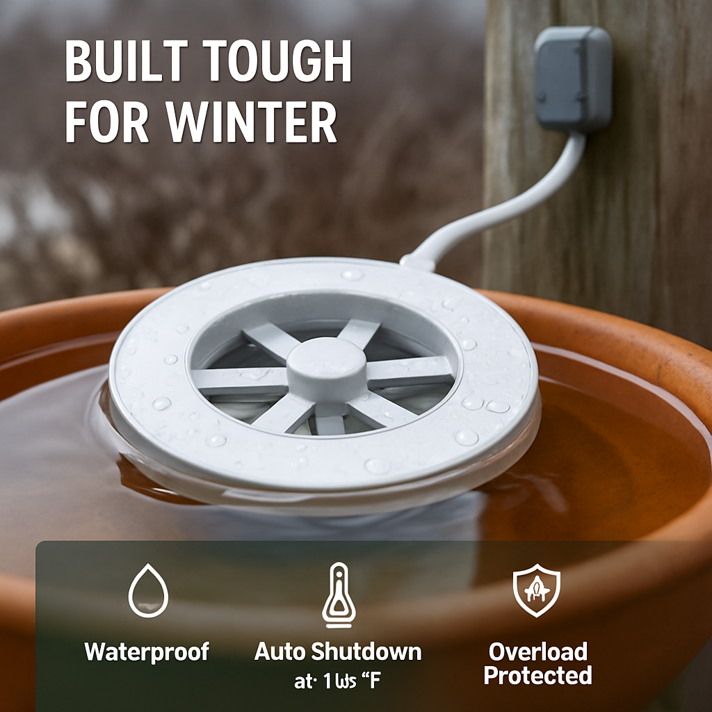 Bird Bath Heater for Outdoors with Thermostat