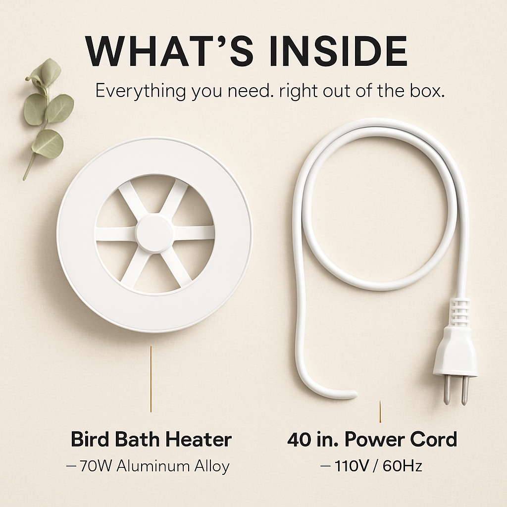 Bird Bath Heater for Outdoors with Thermostat
