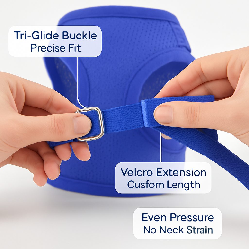 Pet Mesh Harness and Leash Set with Reflective Chest Strap