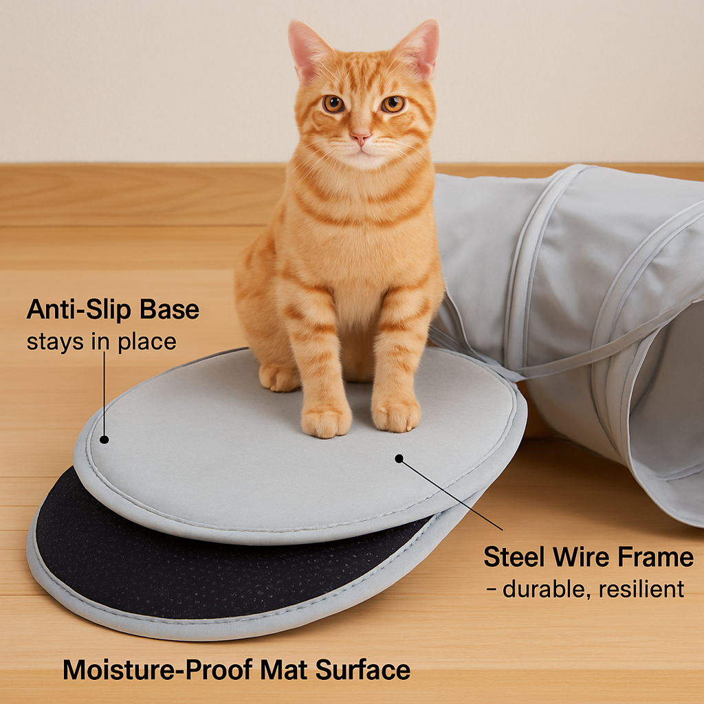 Indoor Cat Tunnel Bed with Hanging Ball — 2-in-1 Fun
