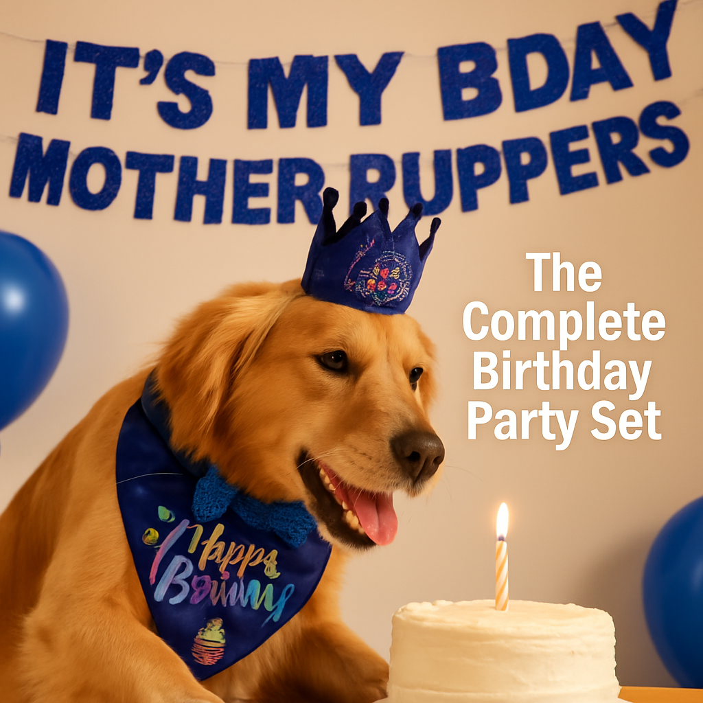 Dog Birthday Bandana Hat Set for Cute Pet Party