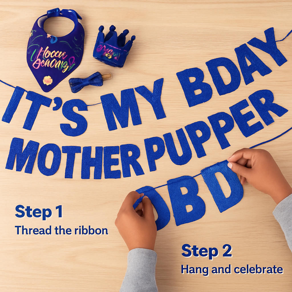 Dog Birthday Bandana Hat Set for Cute Pet Party
