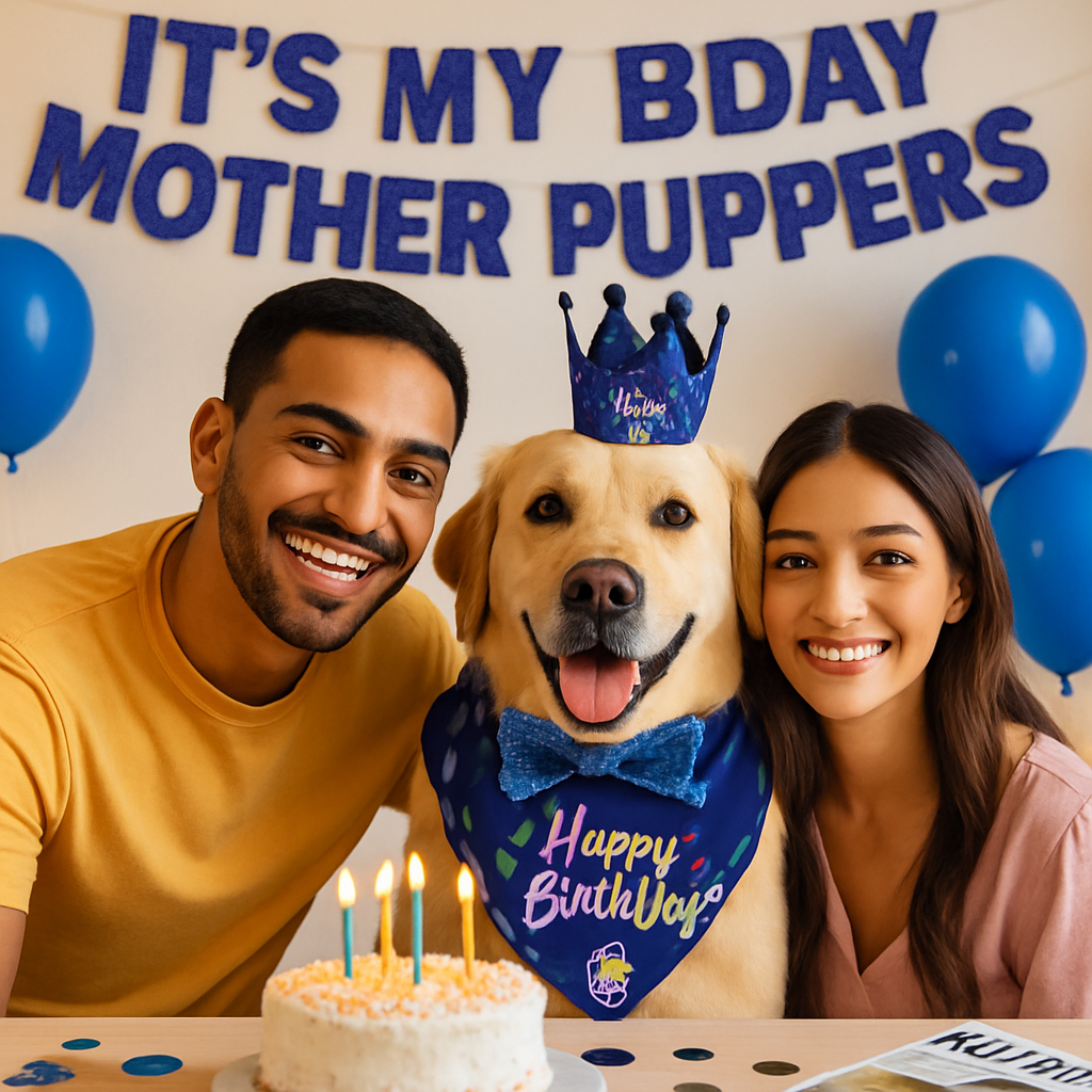 Dog Birthday Bandana Hat Set for Cute Pet Party