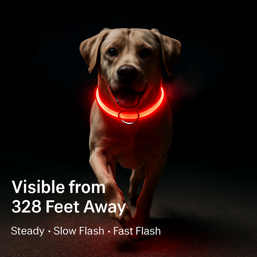 LED Dog Collar: Safety Light for Night Walks