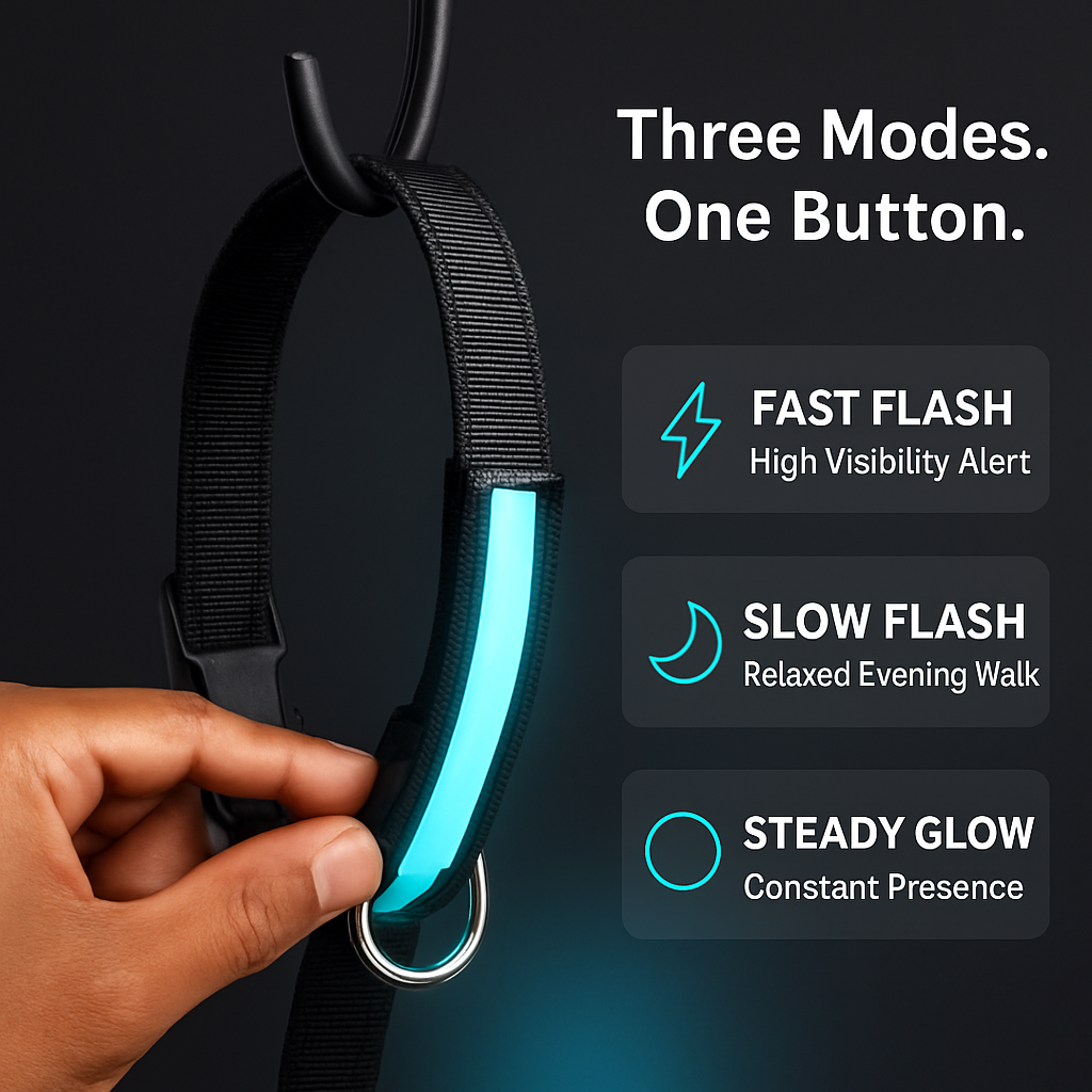 LED Dog Collar: Safety Light for Night Walks