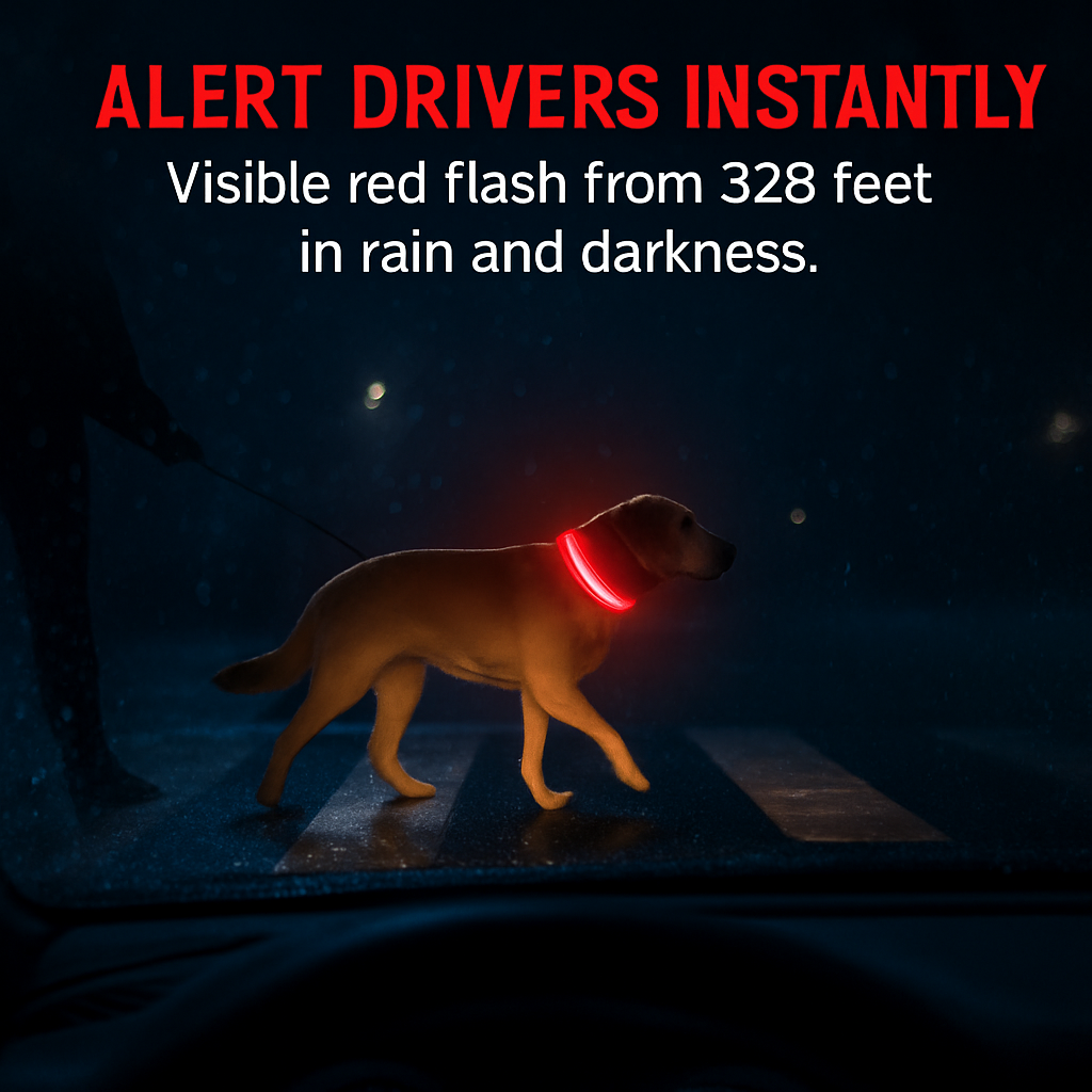 LED Dog Collar: Safety Light for Night Walks