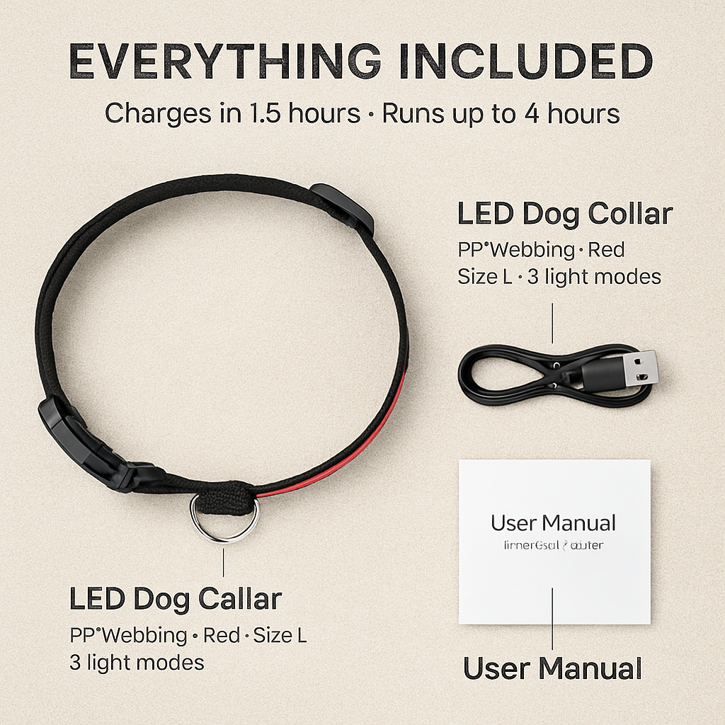 LED Dog Collar: Safety Light for Night Walks