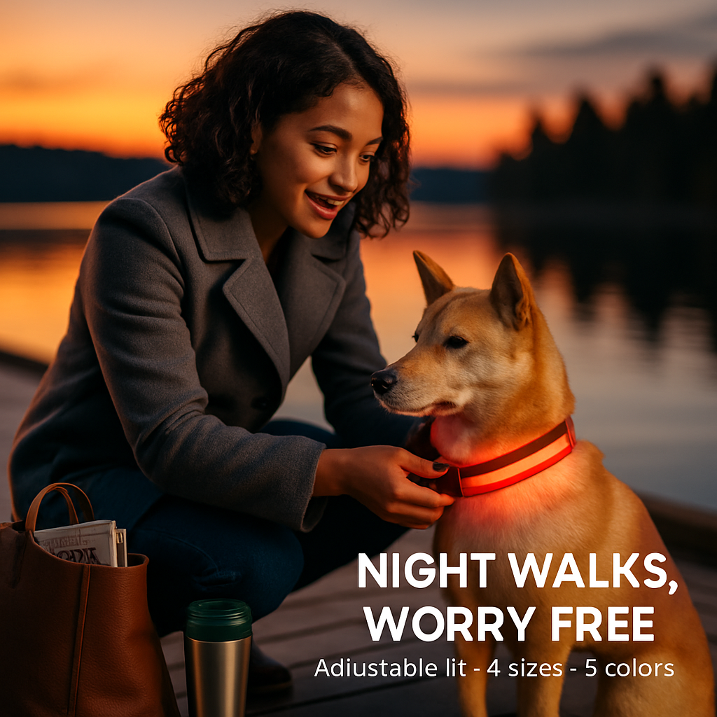 LED Dog Collar: Safety Light for Night Walks