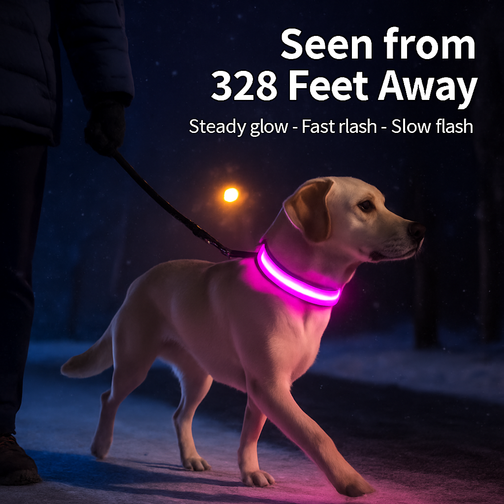 LED Dog Collar: Safety Light for Night Walks