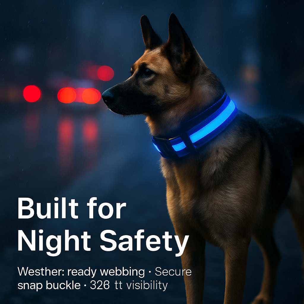 LED Dog Collar: Safety Light for Night Walks