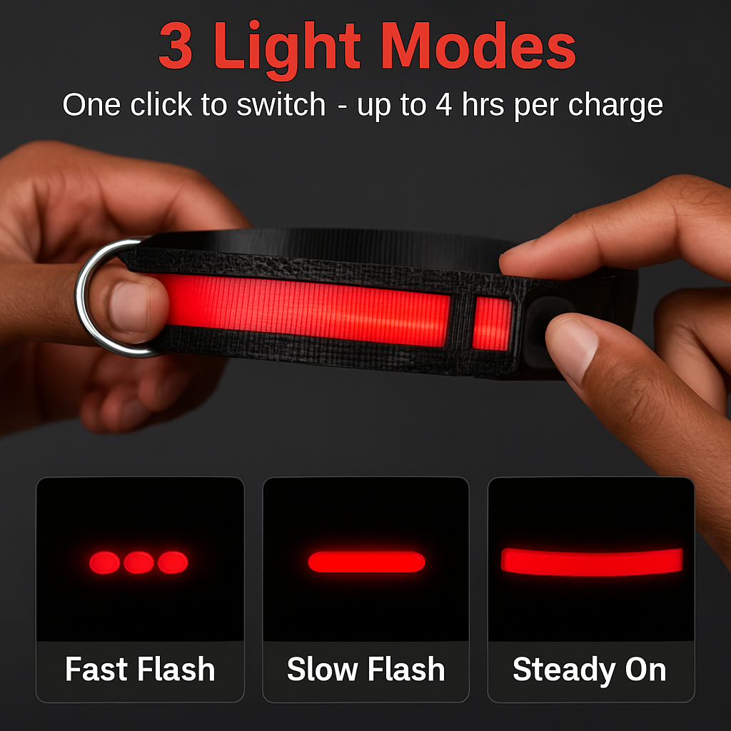 LED Dog Collar: Safety Light for Night Walks
