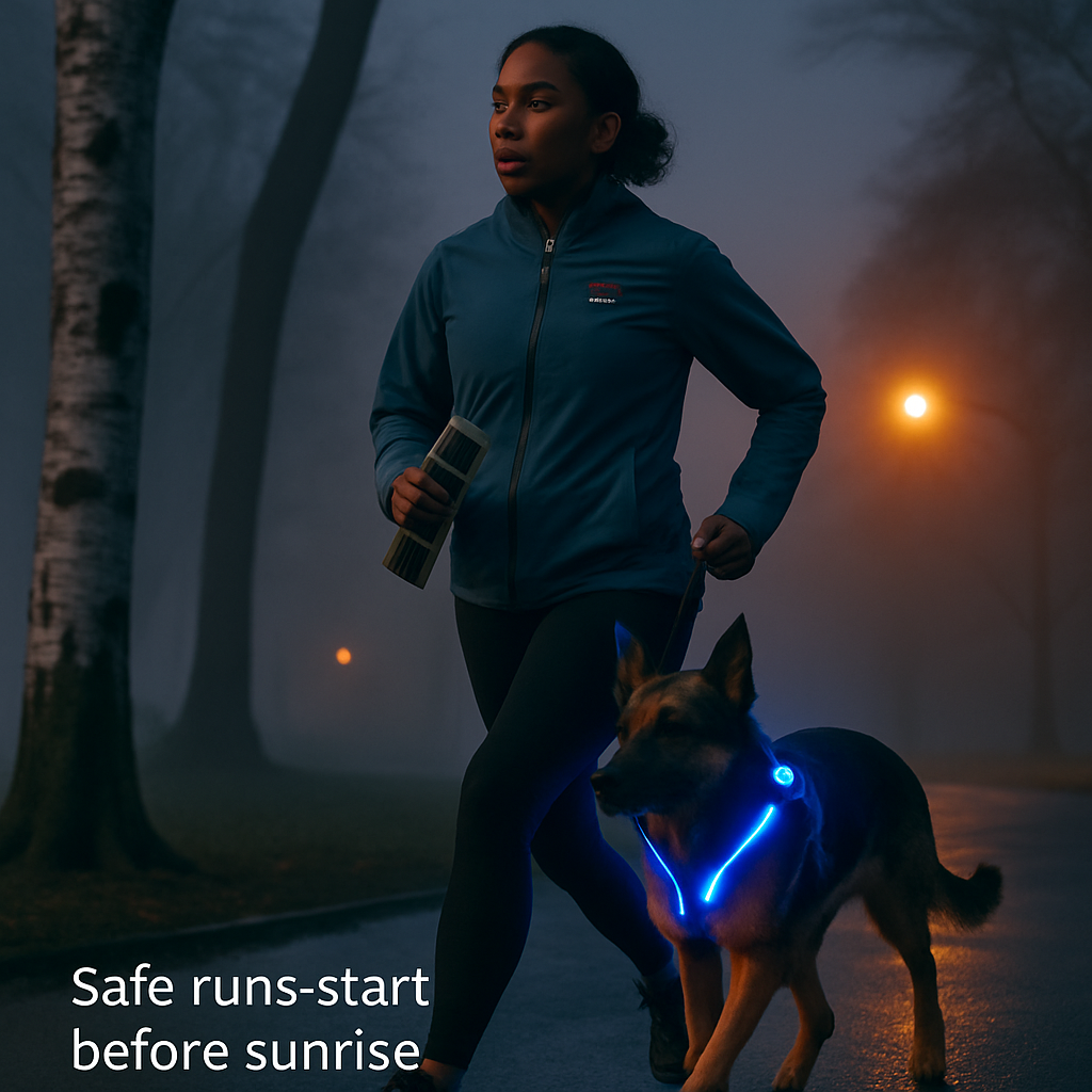 Light Up Dog Harness with Rechargeable LED Lights and Handle