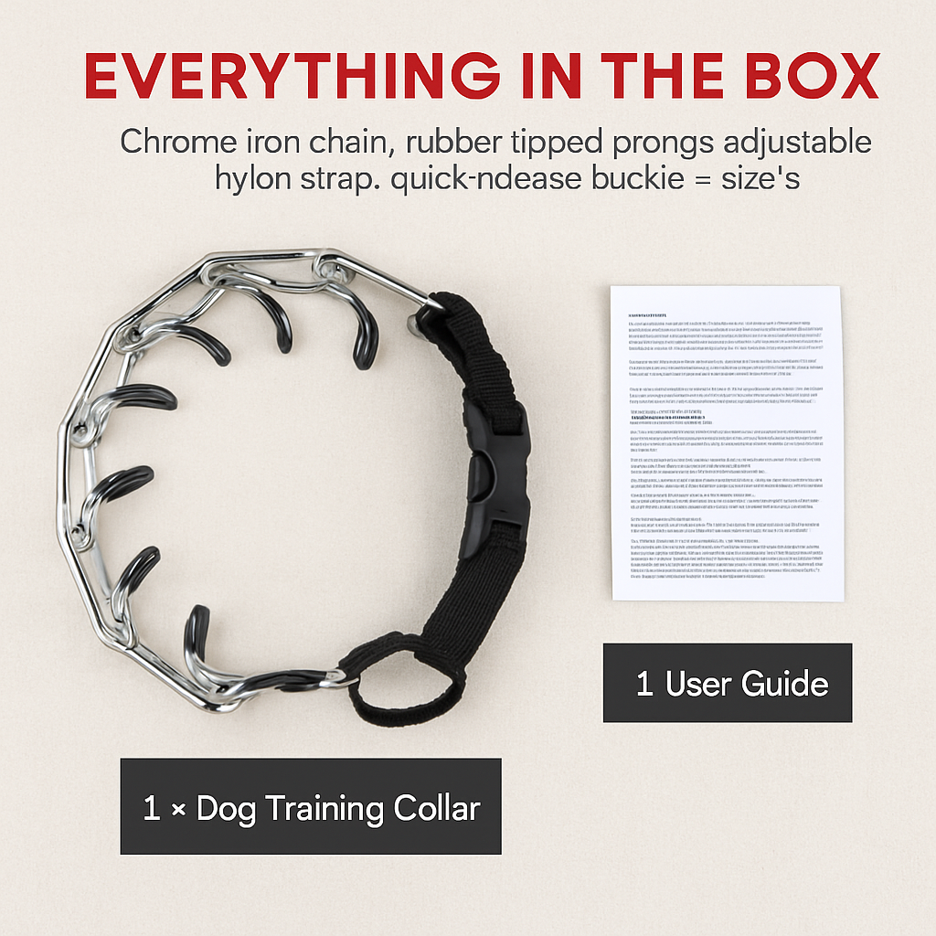 Adjustable Dog Choke Collar for Training - Safe Pinch Fit