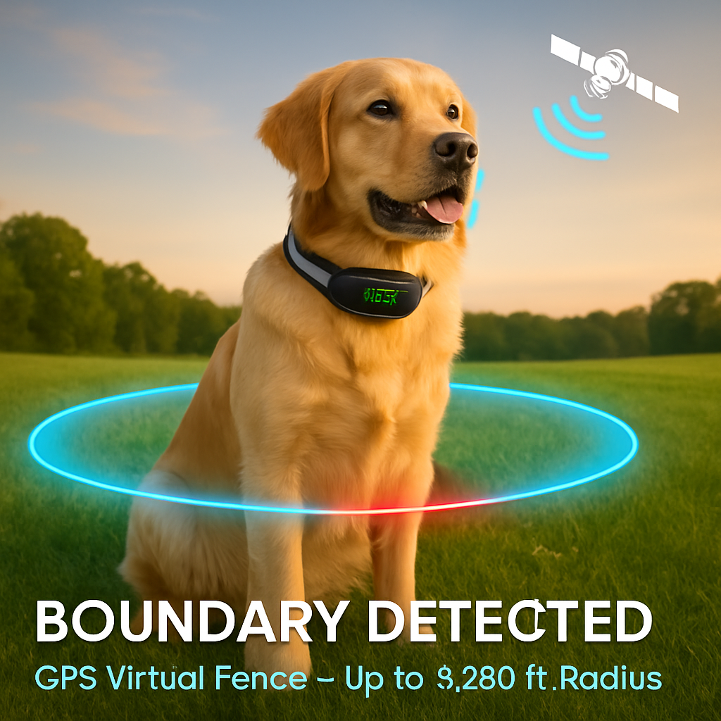 GPS Wireless Dog Fence Collar for All Dog Sizes