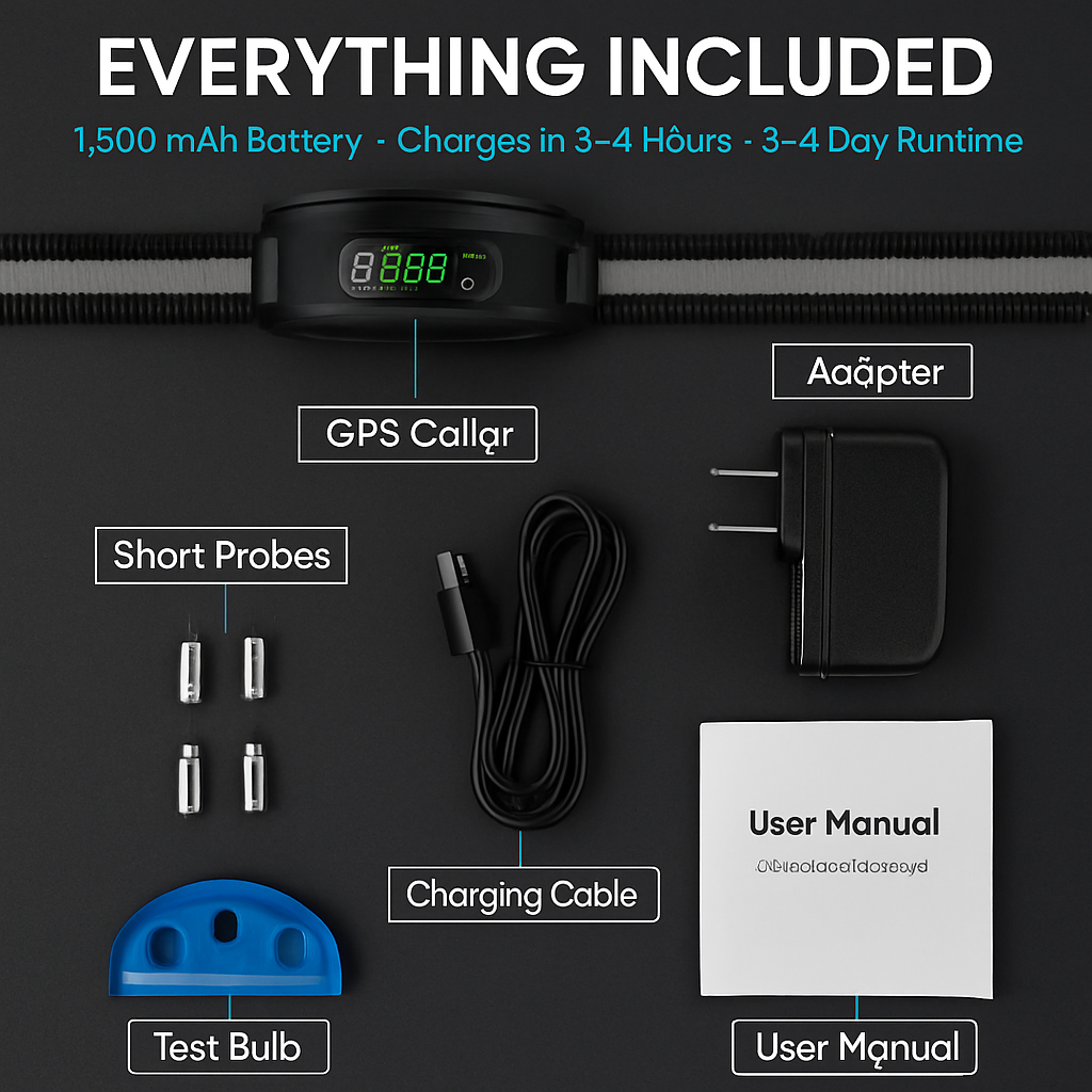 GPS Wireless Dog Fence Collar for All Dog Sizes