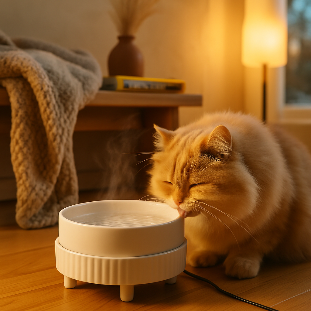 Heated Water Bowl for Pets – Ceramic USB-Powered