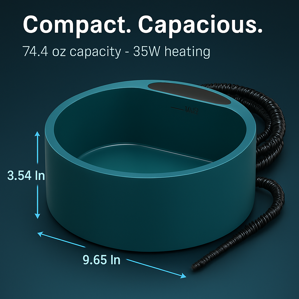Heated Water Bowl for Dog Cat - Keeps Water Warm Indoors