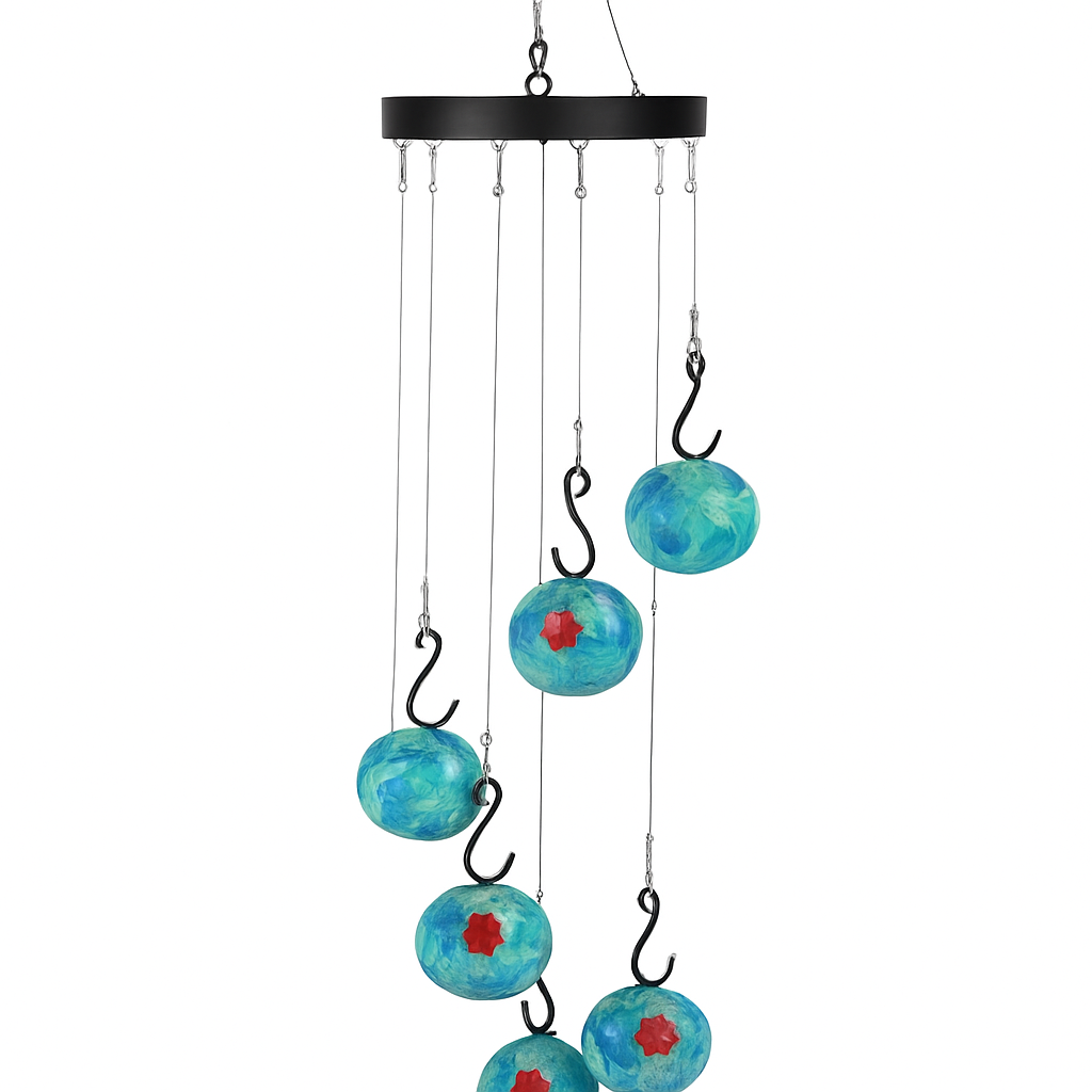 Wind Chimes Humming Bird Feeder - Outdoor Garden Decor