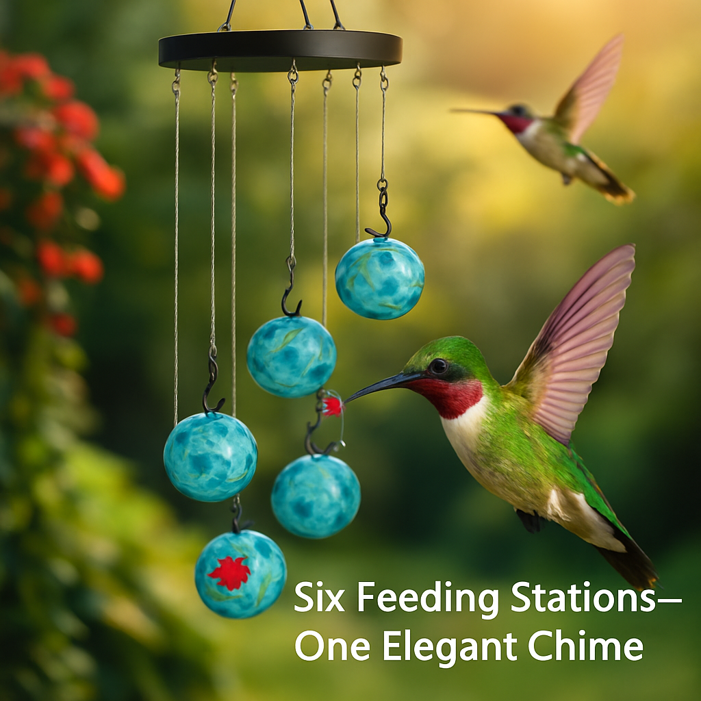 Wind Chimes Humming Bird Feeder - Outdoor Garden Decor