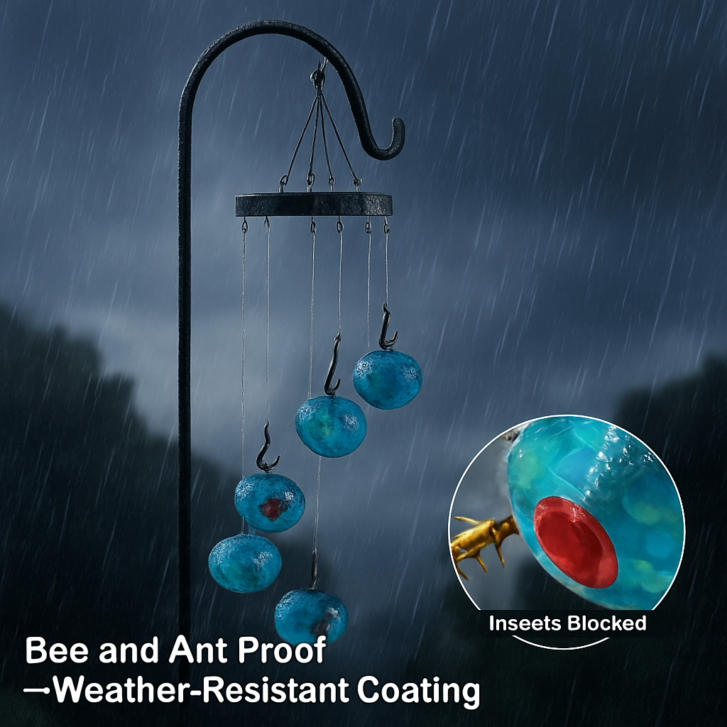 Wind Chimes Humming Bird Feeder - Outdoor Garden Decor