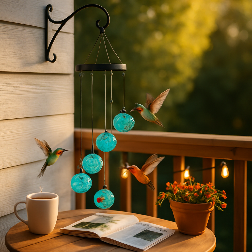 Wind Chimes Humming Bird Feeder - Outdoor Garden Decor